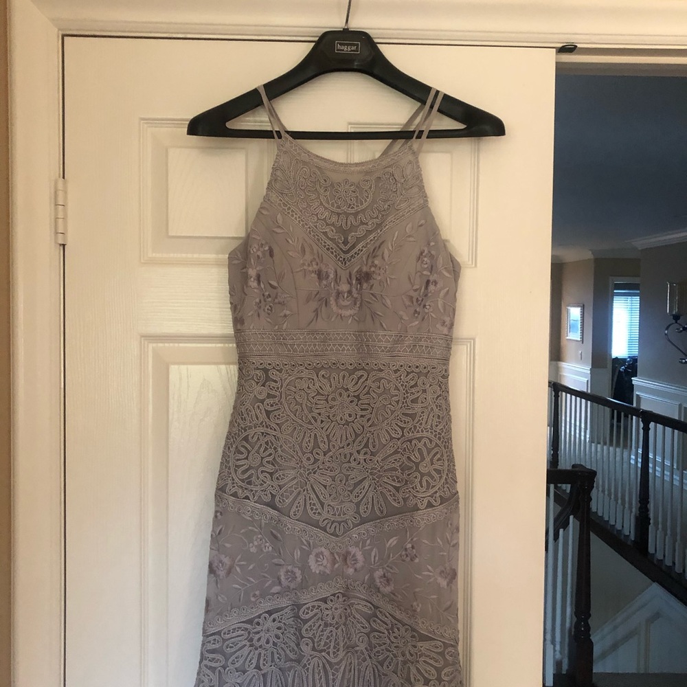 Gray lace Sue Wong Dress